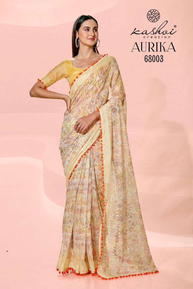 Aurika By Kashvi 68001-68010 Printed Sarees Catalog